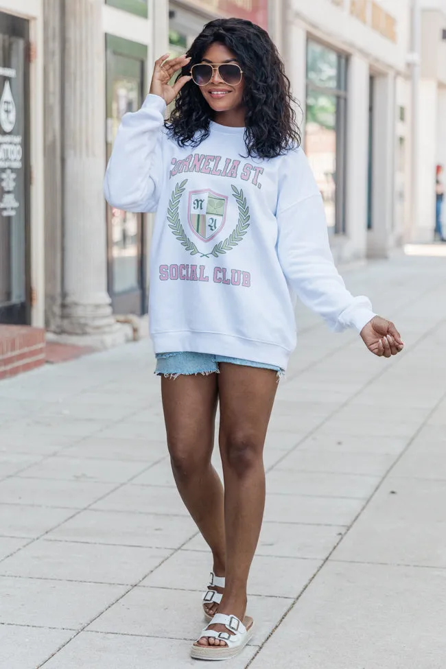 Cornelia Street Social Club White Oversized Graphic Sweatshirt SALE sold by Pink Lily product image thumbnail 4