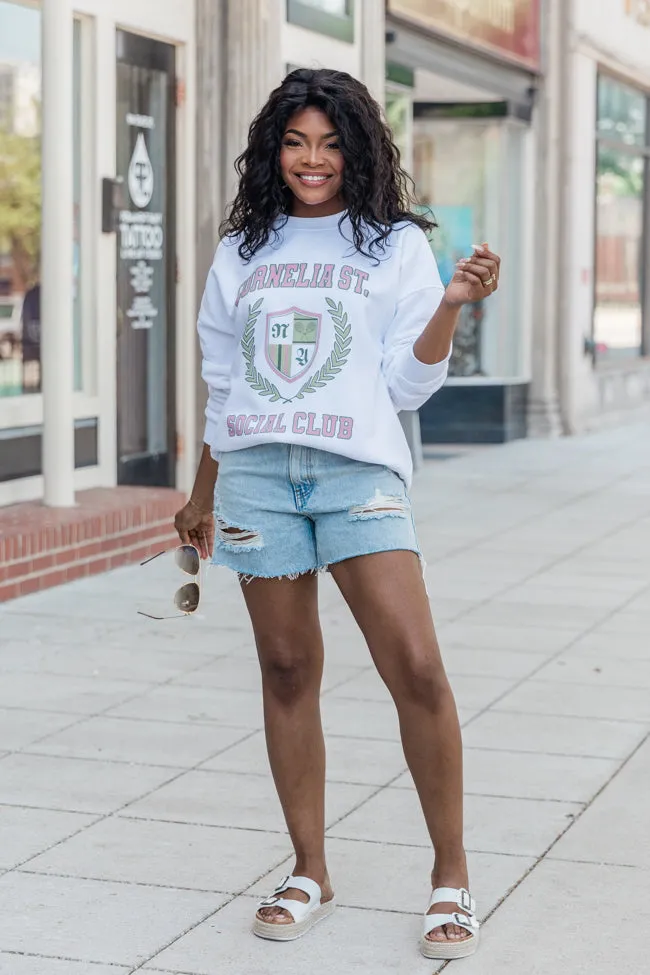 Cornelia Street Social Club White Oversized Graphic Sweatshirt SALE sold by Pink Lily product image thumbnail 2