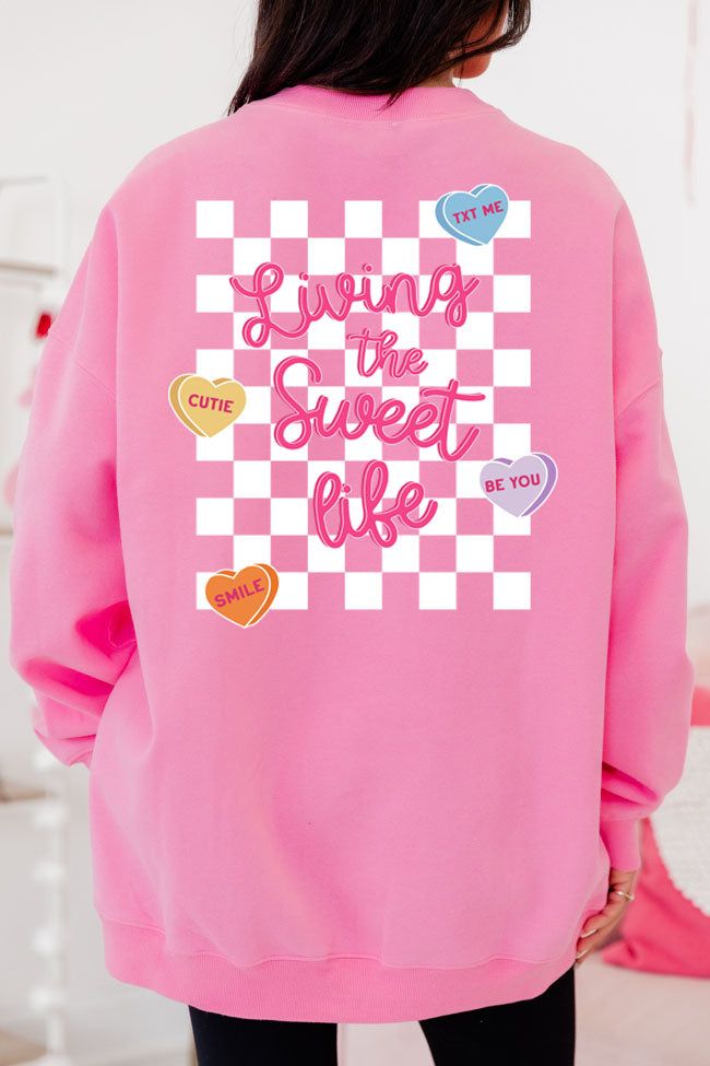 Candy Hearts Conversation Pink Graphic Sweatshirt SALE sold by Pink Lily product image thumbnail 2