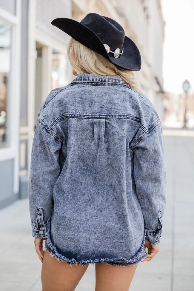Keep On Moving Black Acid Wash Denim Shacket FINAL SALE sold by Pink Lily product image thumbnail 5