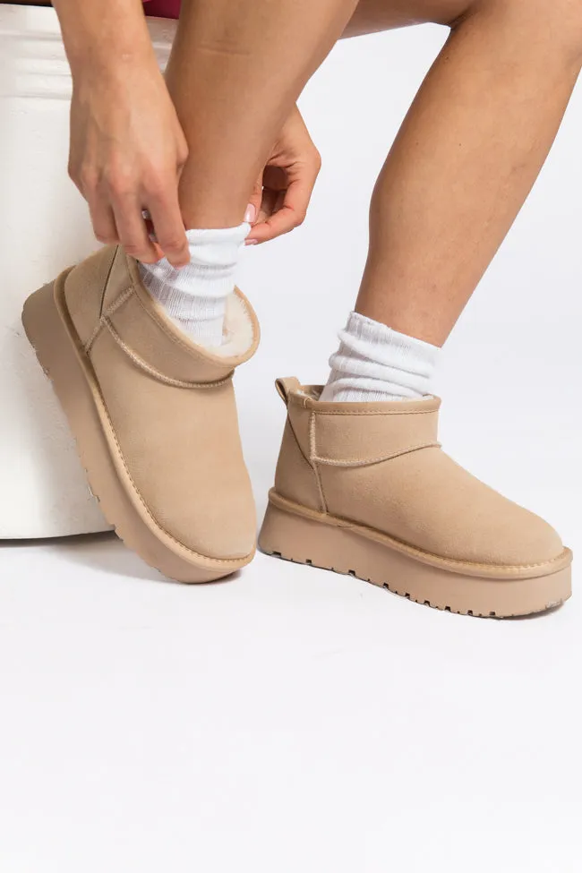 Georgia Light Beige Platform Mini Boot DOORBUSTER sold by Pink Lily product image thumbnail 3