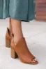 Cara Camel Open Toe Booties FINAL SALE sold by Pink Lily