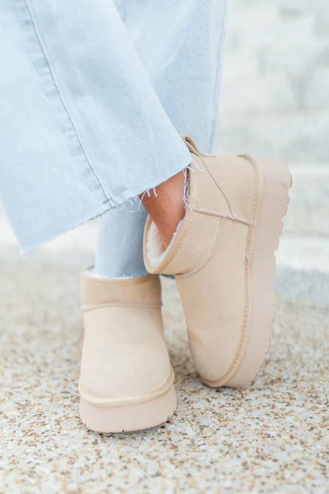 Georgia Light Beige Platform Mini Boot DOORBUSTER sold by Pink Lily product image thumbnail 5