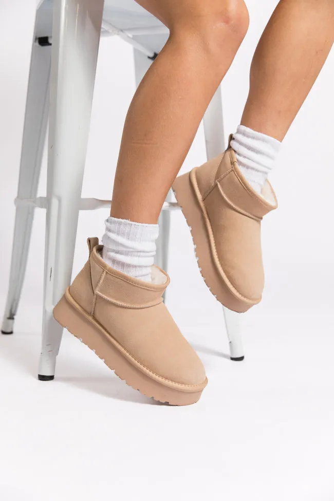 Georgia Light Beige Platform Mini Boot DOORBUSTER sold by Pink Lily