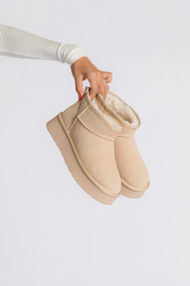 Georgia Light Beige Platform Mini Boot DOORBUSTER sold by Pink Lily product image thumbnail 4