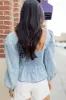Up To Me Medium Wash Corset Front Chambray Blouse FINAL SALE sold by Pink Lily