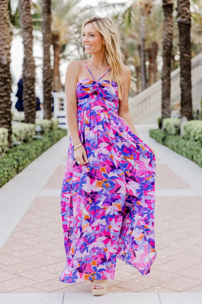 Soak In The Sun Purple Tropical Print Maxi Dress FINAL SALE sold by Pink Lily