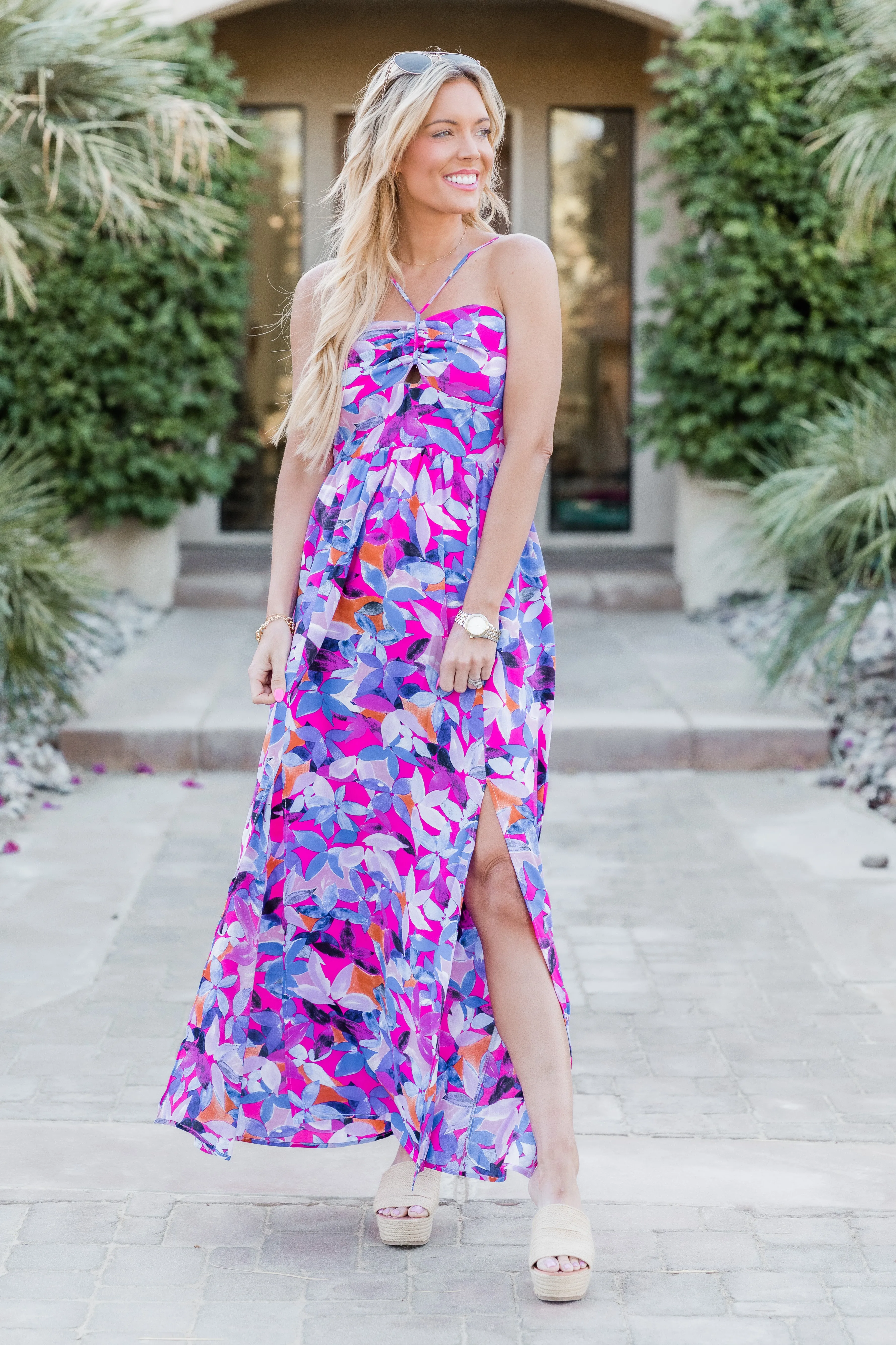 Soak In The Sun Purple Tropical Print Maxi Dress FINAL SALE sold by Pink Lily product image thumbnail 5