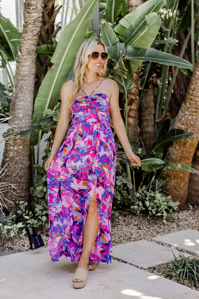 Soak In The Sun Purple Tropical Print Maxi Dress FINAL SALE sold by Pink Lily product image thumbnail 3