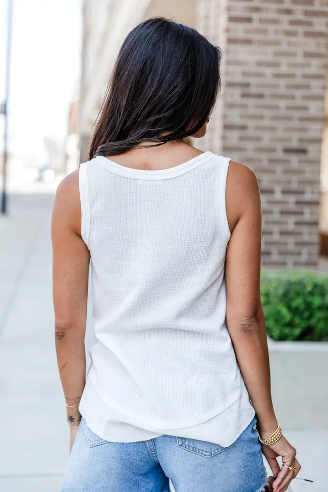 Missed Connection Ivory Waffle Henley Tank FINAL SALE sold by Pink Lily product image thumbnail 4