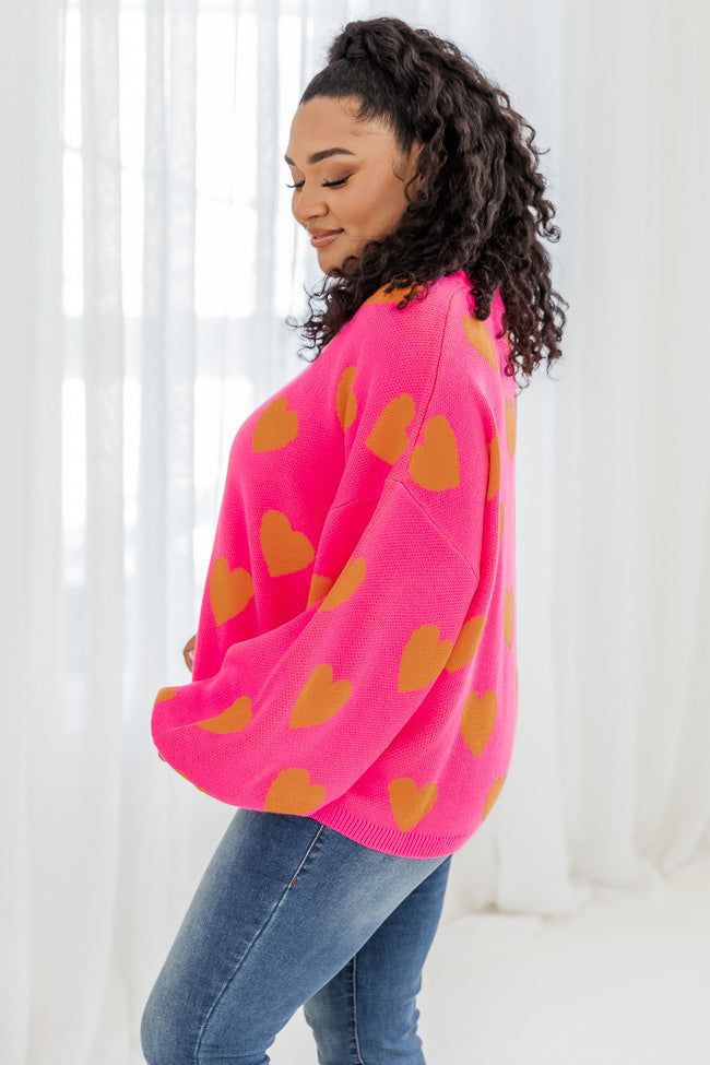 Listen To Your Heart Pink And Orange Heart Sweater FINAL SALE sold by Pink Lily product image thumbnail 7