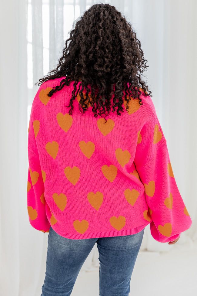 Listen To Your Heart Pink And Orange Heart Sweater FINAL SALE sold by Pink Lily product image thumbnail 8
