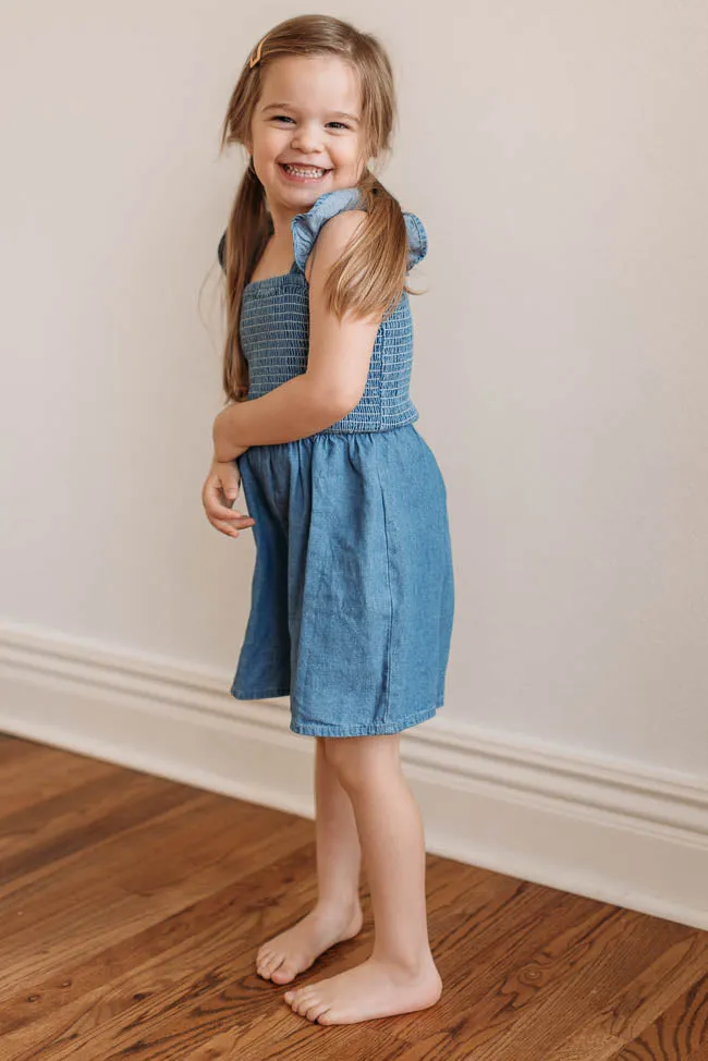 Just Anybody Girls Smocked Chambray Romper FINAL SALE sold by Pink Lily product image thumbnail 4