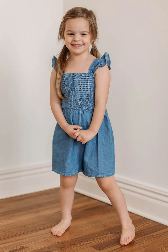 Just Anybody Girls Smocked Chambray Romper FINAL SALE sold by Pink Lily product image thumbnail 2