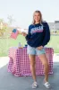 American Sweetheart Navy Oversized Graphic Sweatshirt sold by Pink Lily