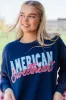 American Sweetheart Navy Oversized Graphic Sweatshirt sold by Pink Lily