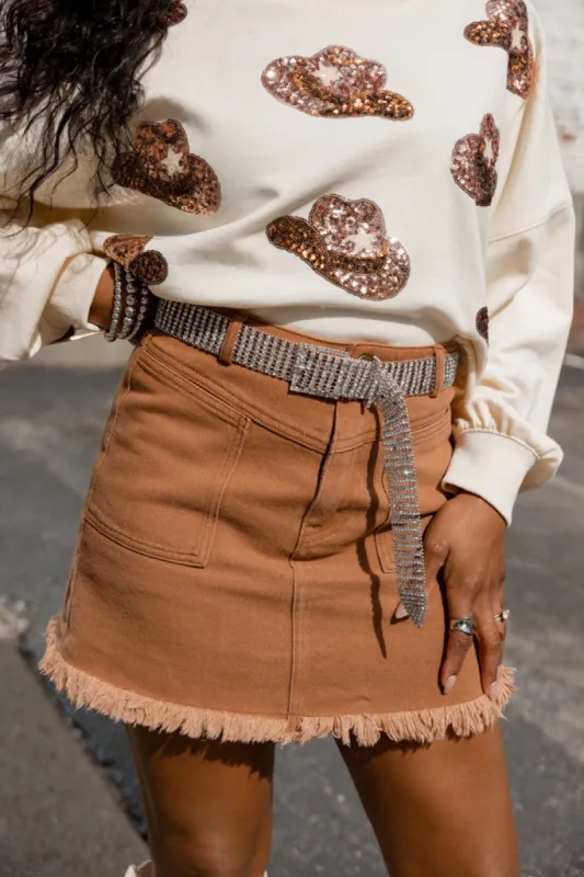 Silver Rhinestone Belt sold by Pink Lily