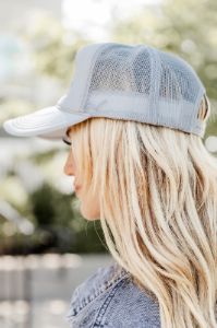 Sunday Funday Grey Trucker Hat FINAL SALE sold by Pink Lily