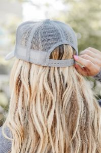 Sunday Funday Grey Trucker Hat FINAL SALE sold by Pink Lily