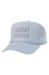 Sunday Funday Grey Trucker Hat FINAL SALE sold by Pink Lily