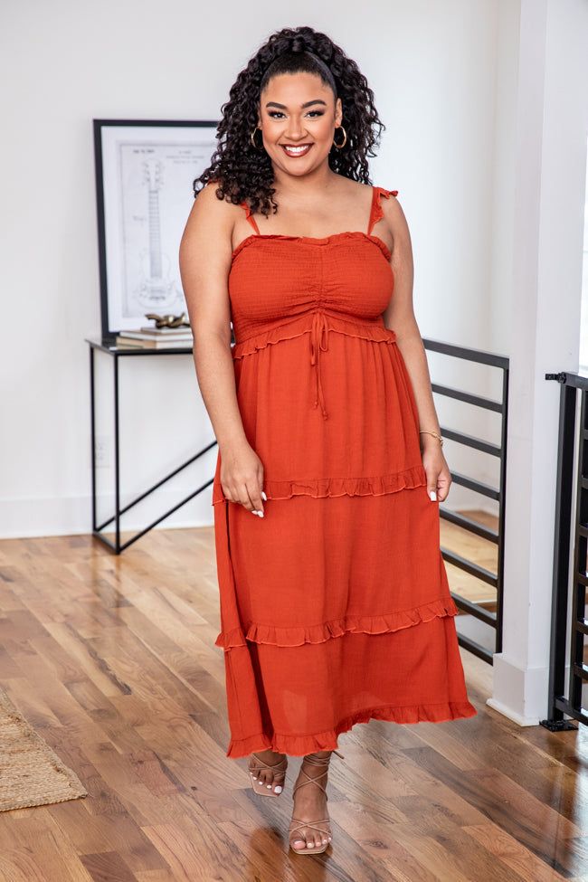 Sunset Dinner Rust Maxi Dress FINAL SALE sold by Pink Lily product image thumbnail 4