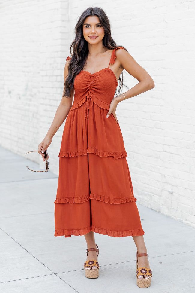 Sunset Dinner Rust Maxi Dress FINAL SALE sold by Pink Lily product image thumbnail 2