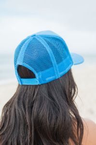 Shell Columbia Blue Trucker Hat sold by Pink Lily