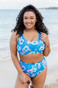 Tried And Tropical Blue Floral Bikini Top FINAL SALE sold by Pink Lily