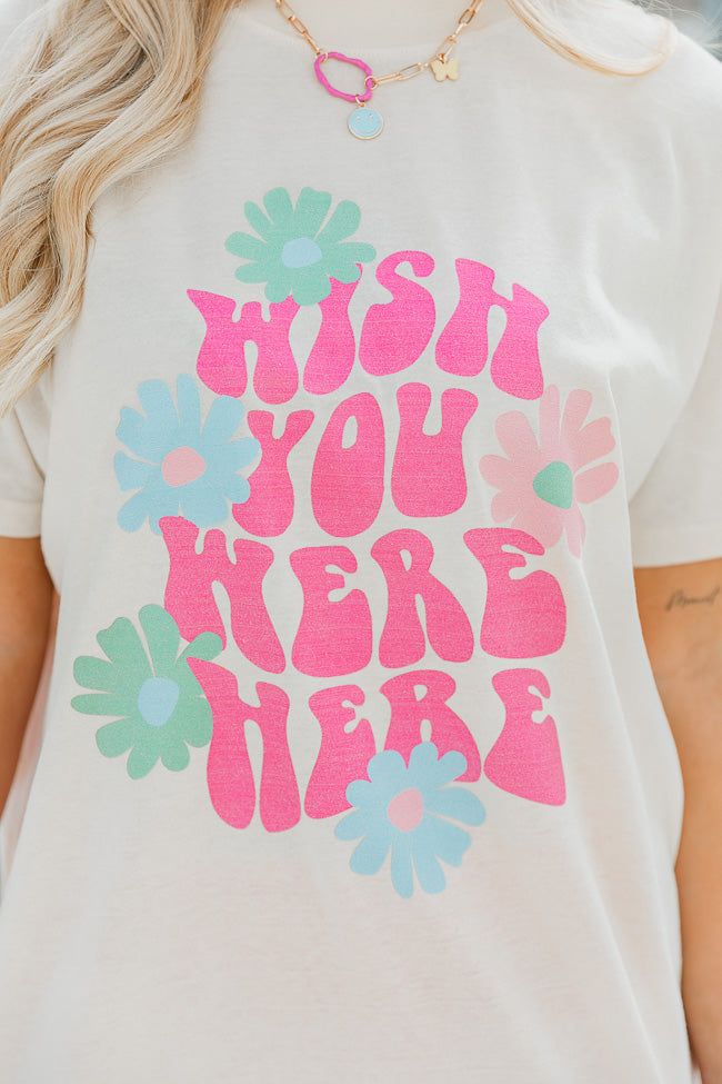 Wish You Were Here Ivory Oversized Graphic Tee sold by Pink Lily product image thumbnail 3