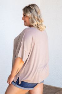 I Was Your Favorite Beige Oversized Tee FINAL SALE sold by Pink Lily