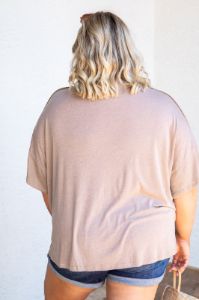 I Was Your Favorite Beige Oversized Tee FINAL SALE sold by Pink Lily