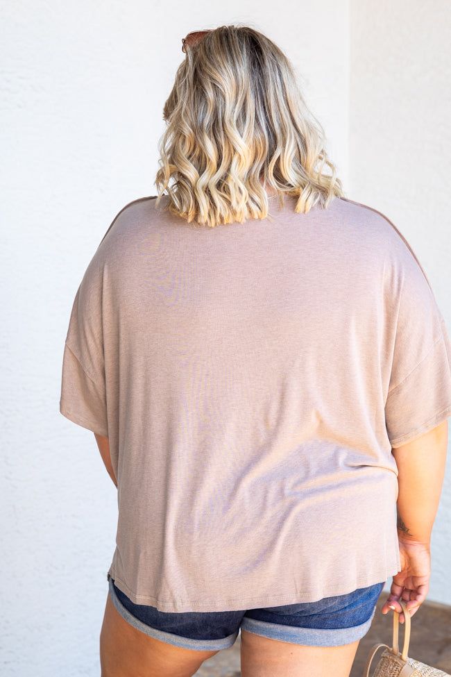 I Was Your Favorite Beige Oversized Tee FINAL SALE sold by Pink Lily product image thumbnail 6