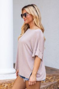 I Was Your Favorite Beige Oversized Tee FINAL SALE sold by Pink Lily