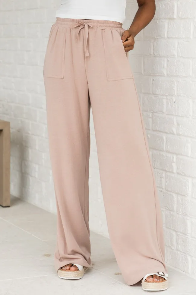 Quiet Mornings Tan Lounge Pants sold by Pink Lily