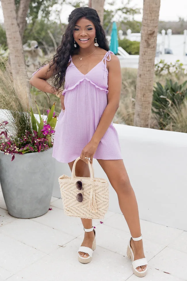 Radiant Rays Lilac Tie Shoulder Romper FINAL SALE sold by Pink Lily product image thumbnail 2
