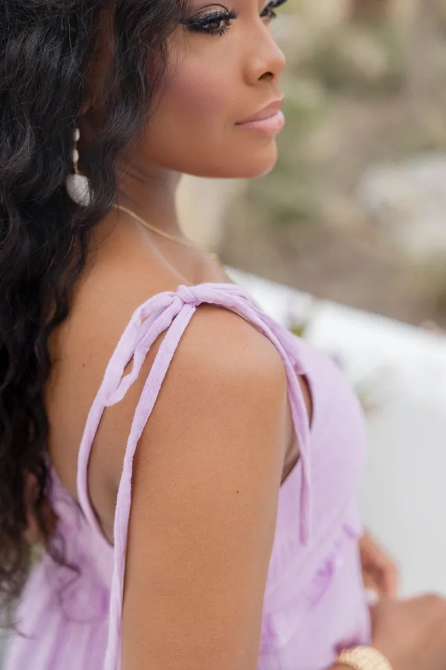 Radiant Rays Lilac Tie Shoulder Romper FINAL SALE sold by Pink Lily product image thumbnail 3