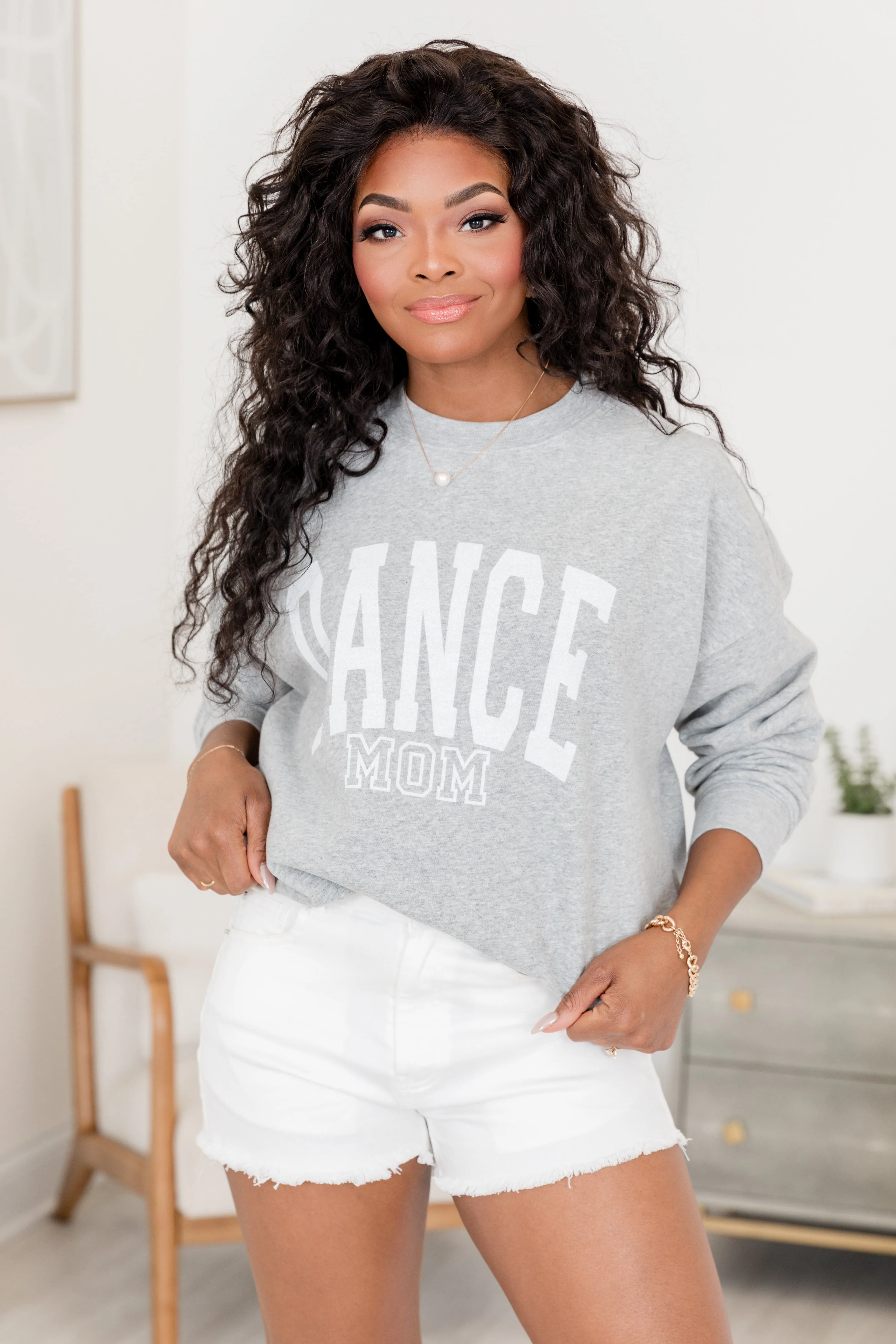 Dance Mom Block Light Grey Graphic Sweatshirt sold by Pink Lily product image thumbnail 4