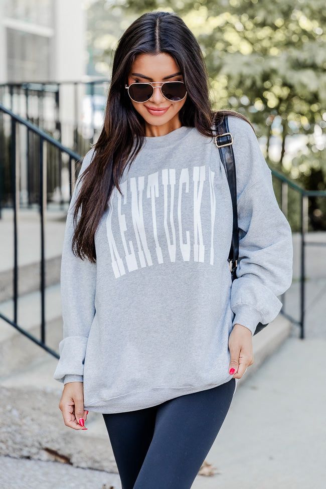 Kentucky Block Grey Oversized Graphic Sweatshirt sold by Pink Lily product image thumbnail 5