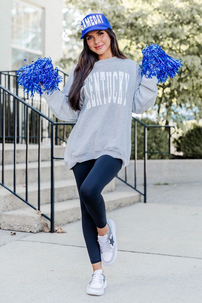 Kentucky Block Grey Oversized Graphic Sweatshirt sold by Pink Lily product image thumbnail 4