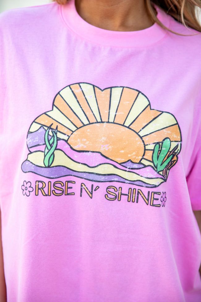 Rise and Shine Pink Oversized Graphic Tee sold by Pink Lily product image thumbnail 4
