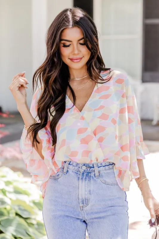 Holding On To Forever Orange Multi Floral Ruffle Sleeve Bodysuit FINAL SALE sold by Pink Lily