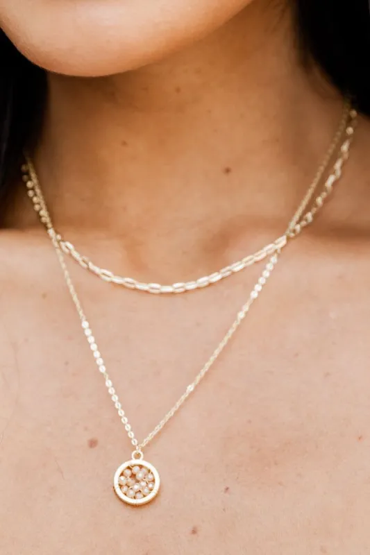 Lost Love Gold Layered Necklace sold by Pink Lily