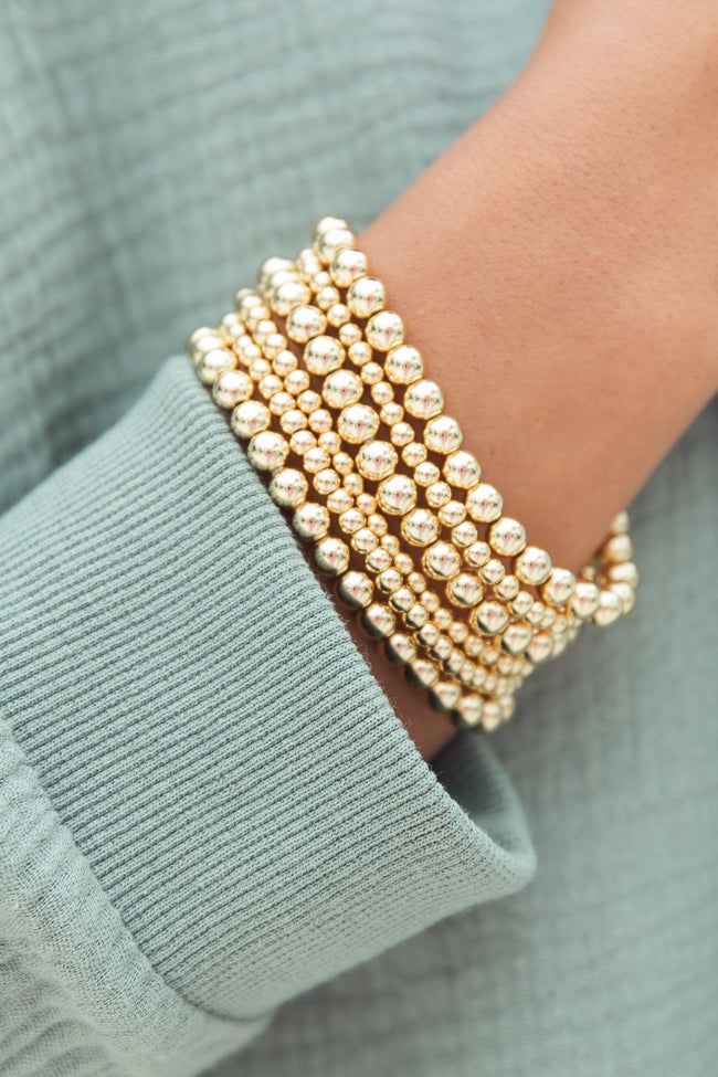 Gold Beaded Stack sold by Pink Lily