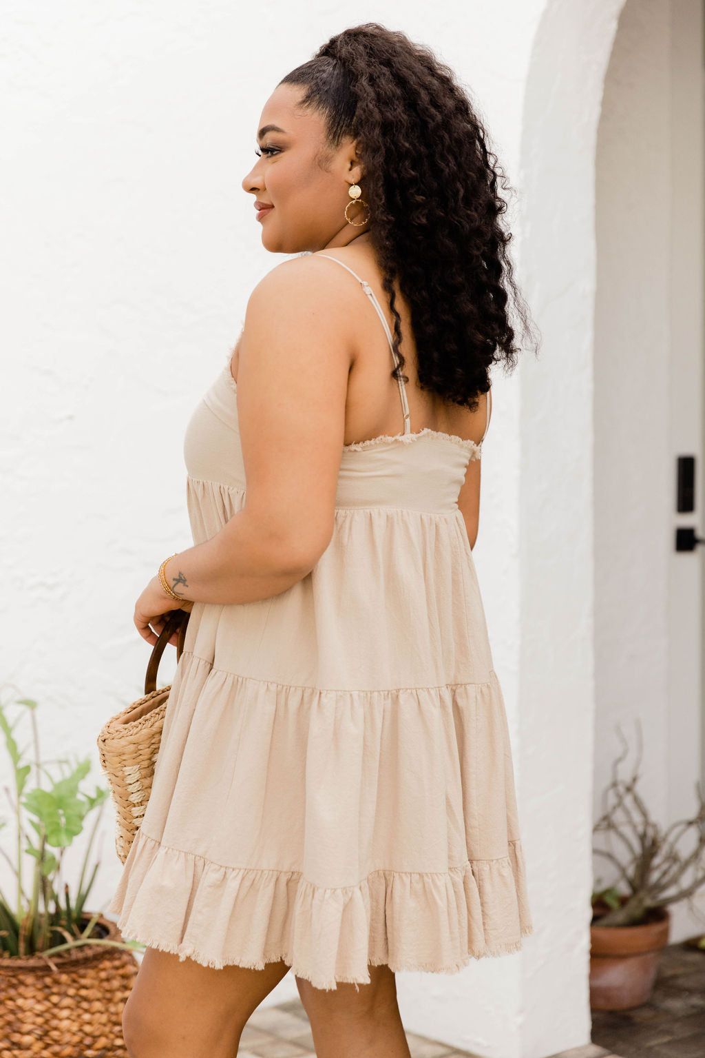 Dream On Beige Mini Dress FINAL SALE sold by Pink Lily product image thumbnail 4