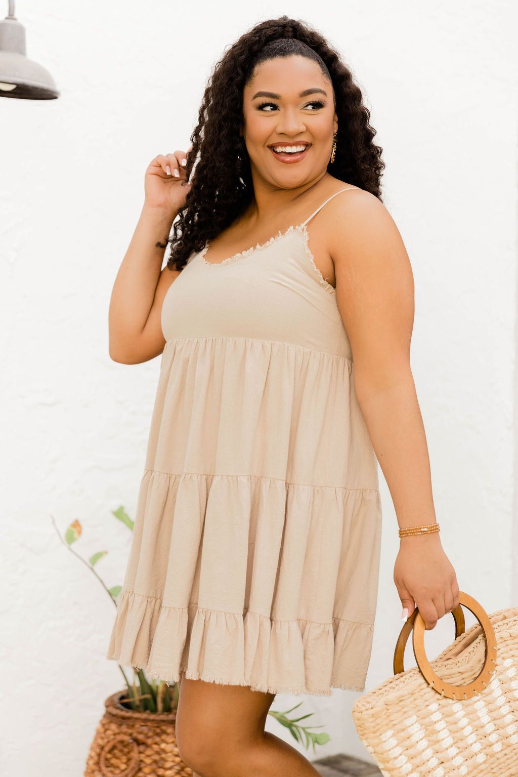 Dream On Beige Mini Dress FINAL SALE sold by Pink Lily product image thumbnail 2