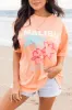 Malibu Coral Oversized Graphic Tee sold by Pink Lily