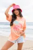 Malibu Coral Oversized Graphic Tee sold by Pink Lily