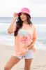 Malibu Coral Oversized Graphic Tee sold by Pink Lily