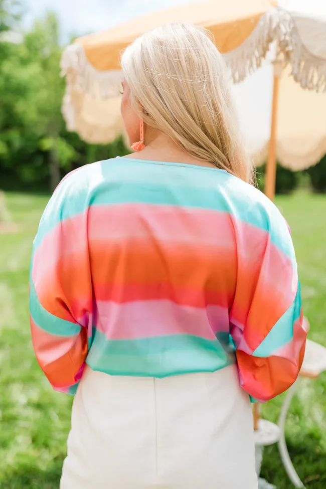 Final Bow Sunset Multi Satin Wrap Top FINAL SALE sold by Pink Lily product image thumbnail 5