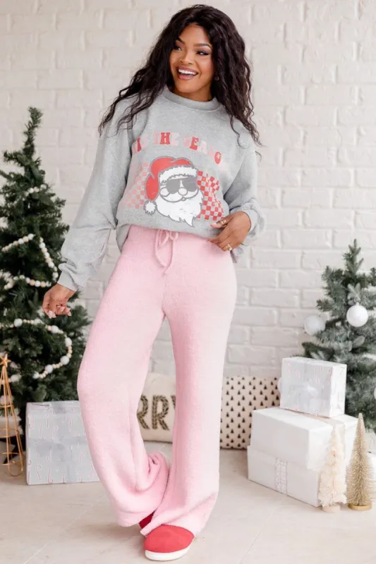 'Tis The Season Christmas Grey Oversized Graphic Sweatshirt sold by Pink Lily
